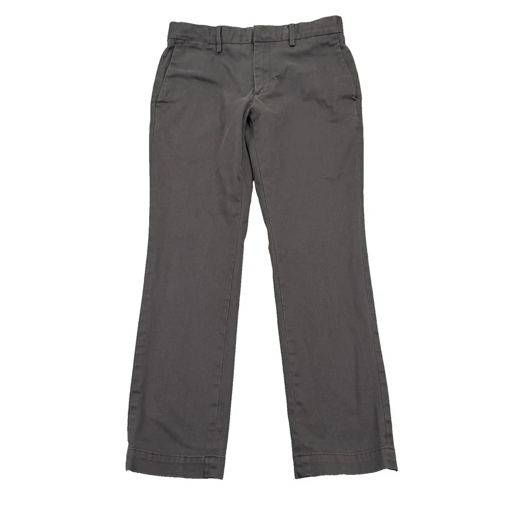Banana Republic Chino Pants Men 31x30 Charcoal Gray Fulton Slim Straight Stretch